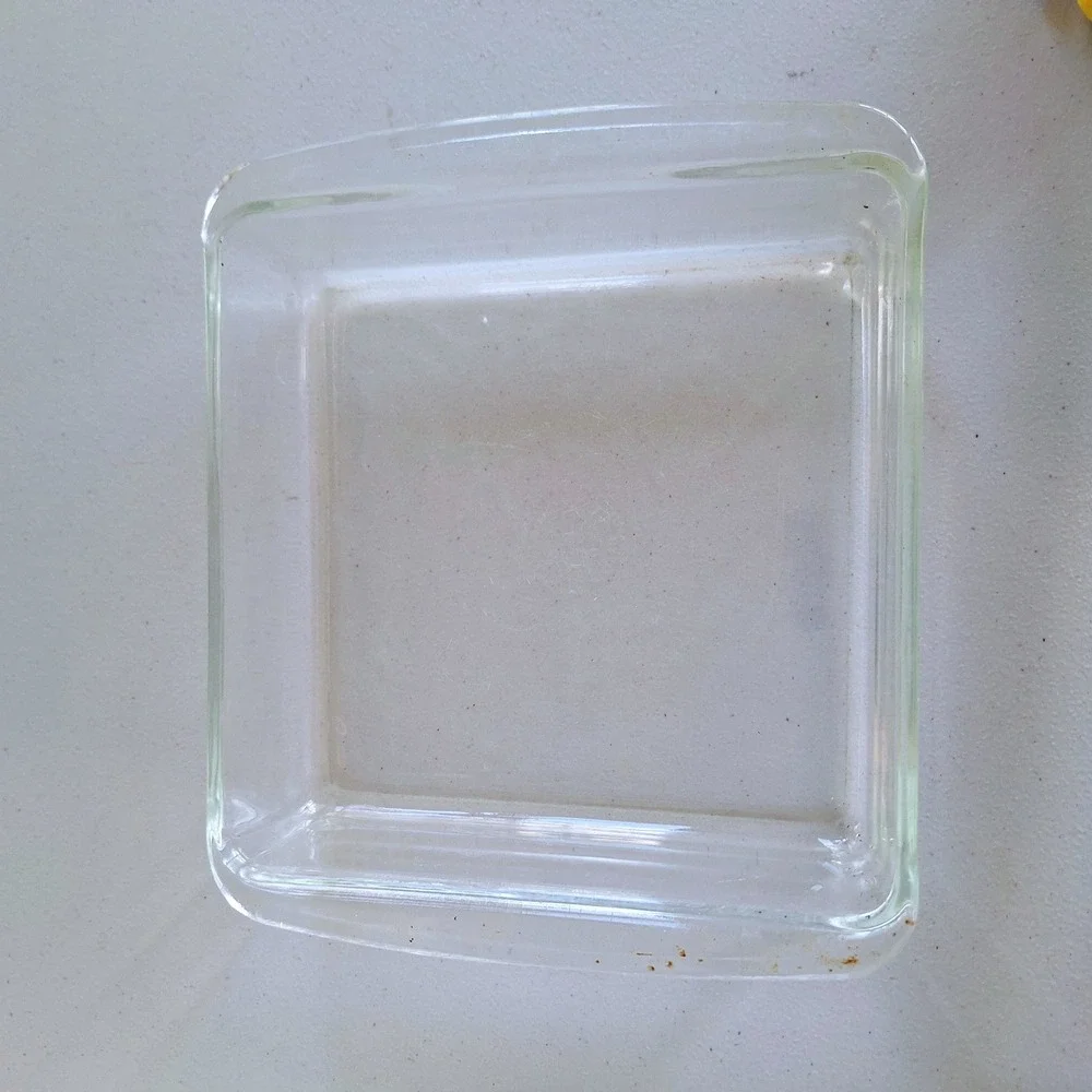 Vintage Pyrex 222 Clear Glass 8x8 Square Baking Casserole Dish Brownie Pan
